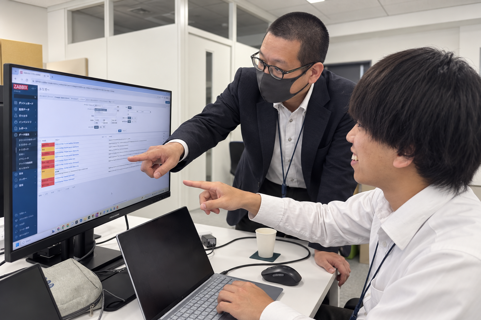 Zabbix監視画面を確認するITチーム